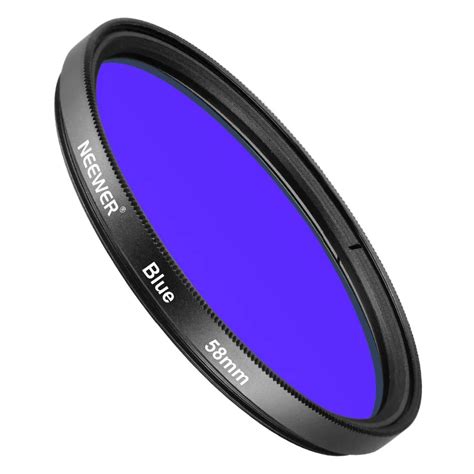 Neewer 58mm Full Blue Lens Filter For Canon Eos Rebel T6i T6 T5i T5 T4i
