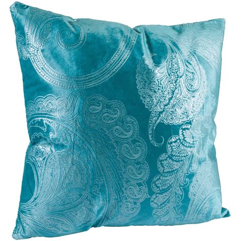 Teal Paisley 18 Inch Pillow P Pl 356a