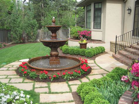 Flower Garden Designs In 2020 Fountains Backyard Water Fountains