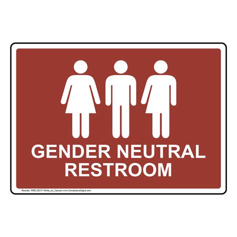 Canyon Gender Neutral Restroom Sign With Symbol Rre White On Canyon