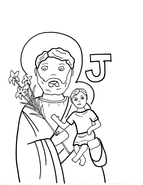 St Joseph Coloring Pages Coloring Home
