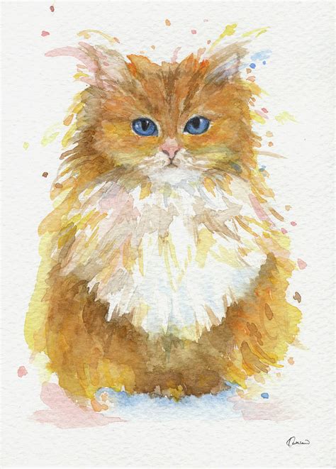 Persian Cat Painting By Kathleen Wong Pixels