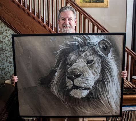Lion Charcoal Proko Masterpiece Framed Original The Art Of Aaron