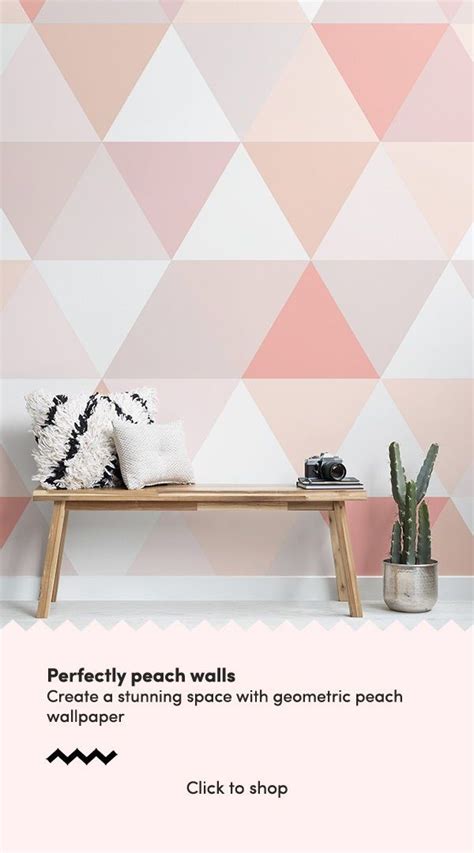 Gray Pink Geometric Triangle Pattern Wallpaper Mural Hovia Pink