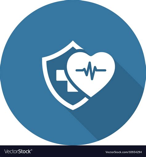 Health Insurance Icon Flat Design Royalty Free Vector Image
