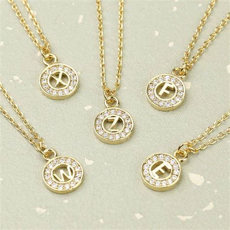 Check spelling or type a new query. gold diamanté initial necklace by lisa angel | notonthehighstreet.com