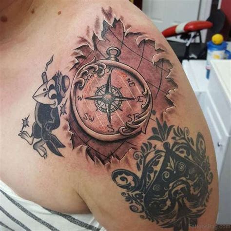 50 Amazing Compass Tattoos On Shoulder