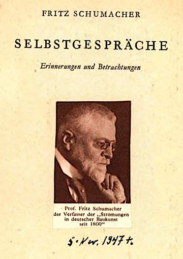 Fritz Schumacher Selbstgespräche Erinnerungen Und Betrachtungen Mit