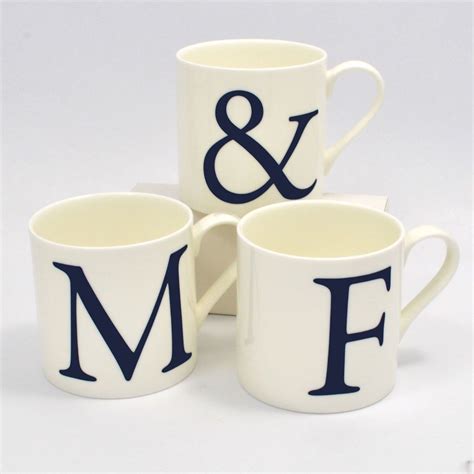 Alphabet Initial Mugs Set Of Three Mugs Set Mugs Initials