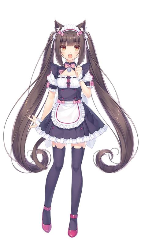 An Anime Girl With Long Hair And Cat Ears