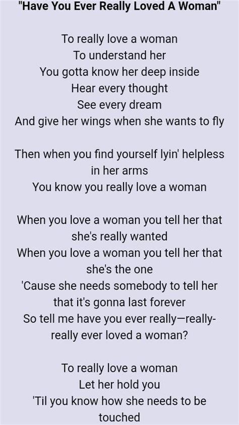 Walter Reynolds Kabar Bryan Adams Have You Ever Really Loved A Woman Songtext