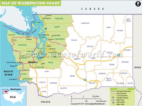 Washington Coast Map Map Of Washington Coast