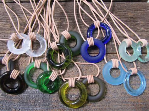 Recycled Glass Bottle Necklaces On Leather By Bottlehood On Etsy 15