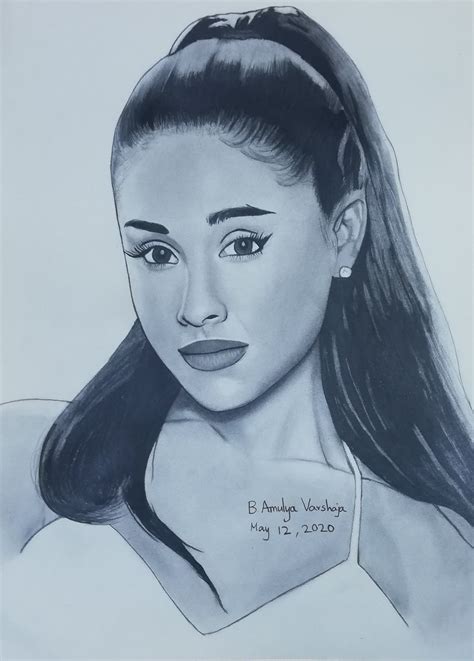 Ariana Grande Realistic Pencil Drawing Drawing Skill