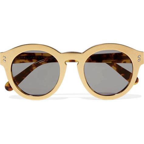 Stella Mccartney Round Frame Gold Tone And Acetete Sunglasses 1300 Aed Liked On Polyvore