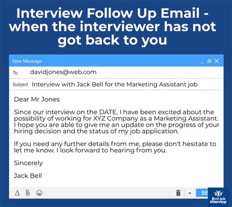 Sample Interview Follow Up Email