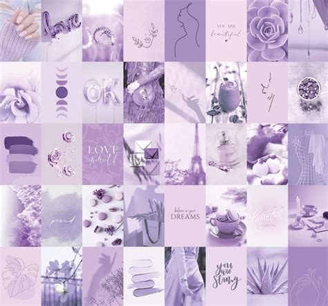 120pcs Pastel Purple Lavender Photo Collage Kit Aesthetic Etsy Ireland