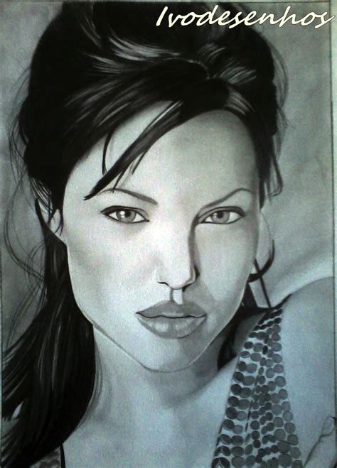Ivo Desenhos Realistas Desenho Realista Angelina Jolie