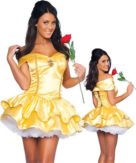 Belle Adult Sexy Short Costume Dress Halloween Cosplay Beauty & the