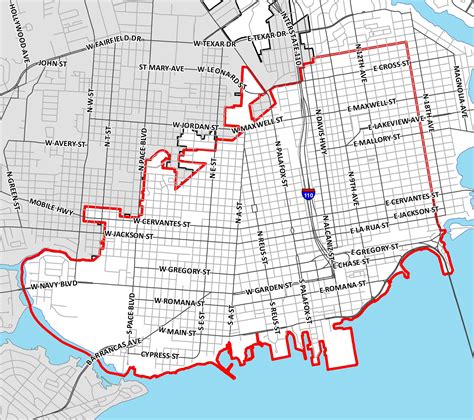 Pensacola City Limits Map Map Distance