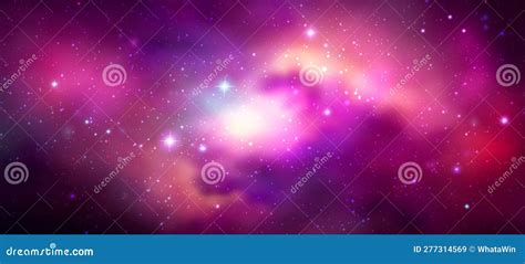 Space Vector Background With Realistic Nebula And Shining Stars Magic