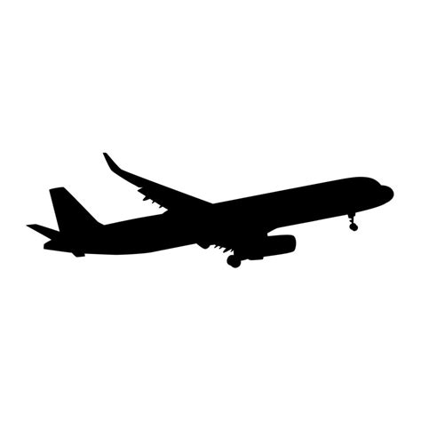 Taking Off Airplane Silhouette Isolated Vector Illustration 6792573