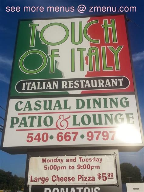 Online Menu Of Donatos Touch Of Italy Restaurant Winchester Virginia