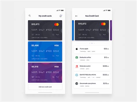 Credit card wallet - Daily UI Challenge 22/365 by Christian Vizcarra on