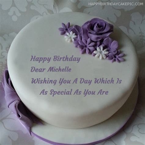 ️ Indigo Rose Happy Birthday Cake For Michelle