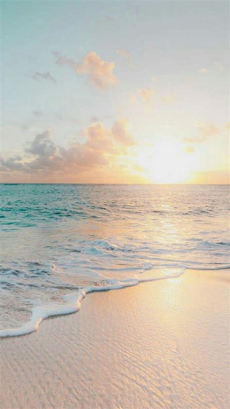 Sunset Sky Ocean Waves Summer Wallpaper Beach Sand