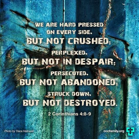 We Are Hard Pressed On Every Side But Not Crushed Perplexed But Not