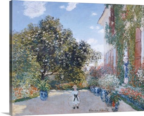 Garden Of The Artist At Argenteuil By Claude Monet Wall Art Canvas
