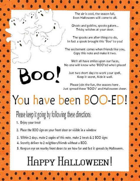 Boo Letter Youve Been Booed Halloween Fun Halloween Printables