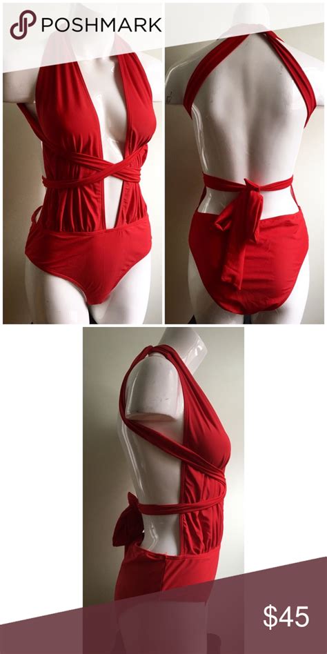 Plt Sz L Amanda Red Multiway One Piece Swimsuit Fashion Clothes Design Fashion Tips