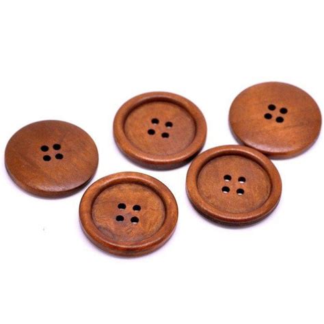 Large Wooden Buttons 4 Reddish Brown Buttons 35mm Sewing Buttons