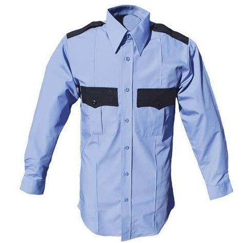 Cotton Blue Full Sleeves Mens Security Guard Shirt Size S Xxl At Rs