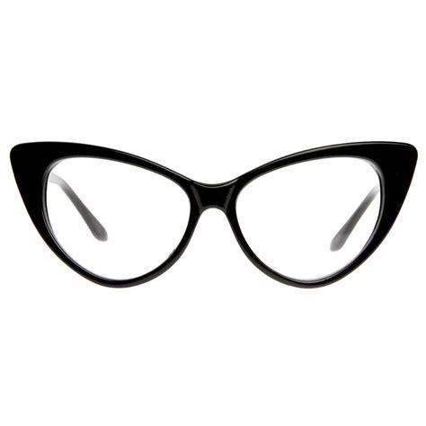 Black 1950s Vintage Mod Fashion Cat Eye Clear Lens Glasses 8435 Theyre Cheaper On Ebay Cat