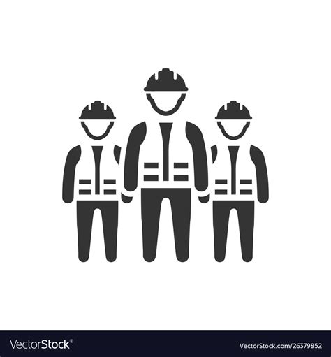 Construction Worker Team Icon Royalty Free Vector Image