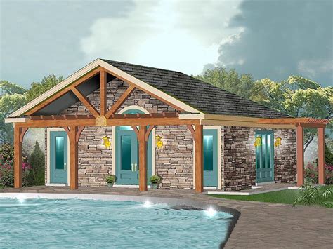 Accessory Building 006p 0032 Pool House Plans Pool House Backyard Plan