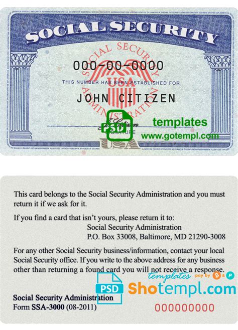 You will need to have your social security number. USA SSN (Social Security Number) templates in PSD format - Shotempl.com - templates