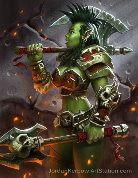 Warcraft Female Orc Warrior By Jordankerbow On Deviantart