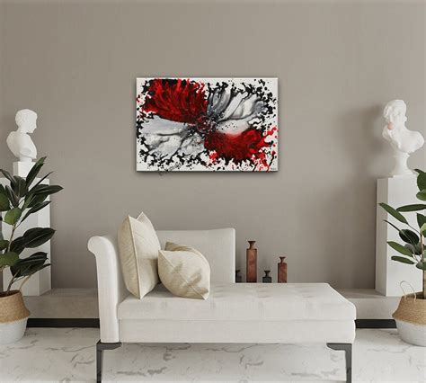Red Abstract Canvas Art Original Abstract Art On Canvas Etsy