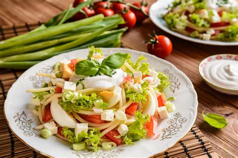 Maybe you would like to learn more about one of these? Spaghetti Pasta Salad With Tomato, Lettuce, Egg, Feta ...