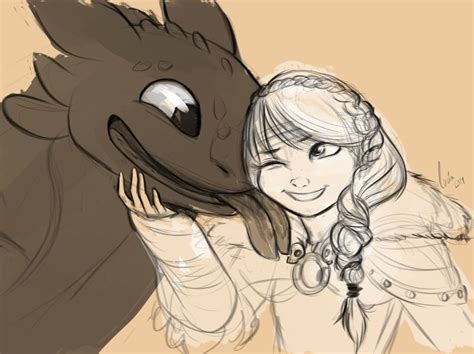 Toothless And Astrid From “how To Train Your Dragon 2” By