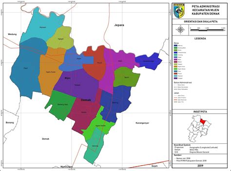 Peta Administrasi Kecamatan Mijen Kabupaten Demak NeededThing