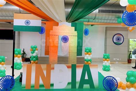 Republic Day Decor With Balloons Fabrics Theme Hangings And Cutouts