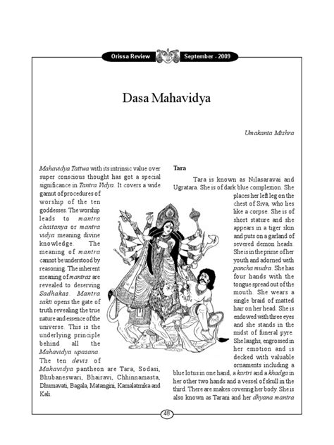 The Ten Mahavidyas A Summary Of The Key Hindu Goddesses Of Divine