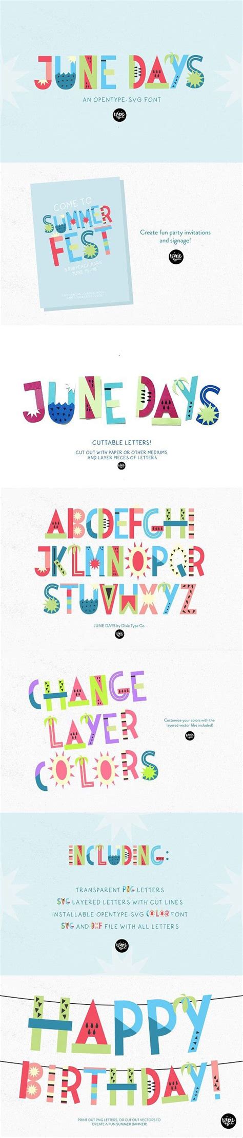 June Days Opentype Svg Color Font Cute Fonts Color Fonts