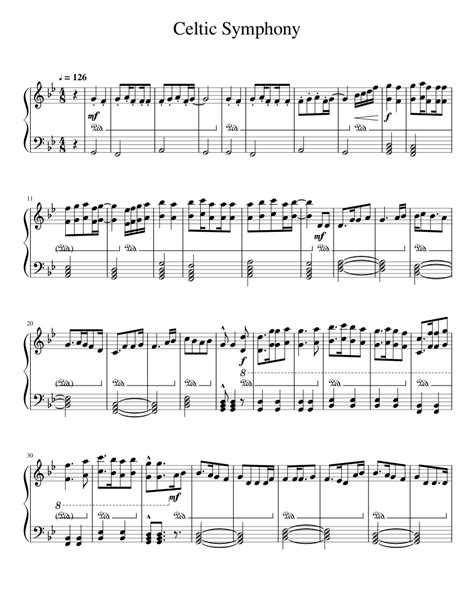 Celtic Symphony Sheet Music For Piano Solo