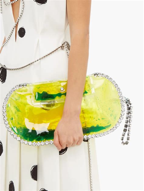 Crystal Embellished Large Pvc Clutch Bag Christopher Kane